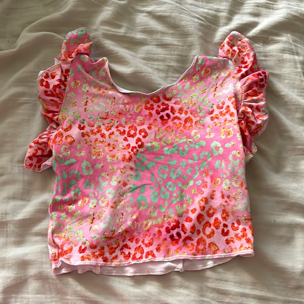 Flutter sleeve little southern swag top